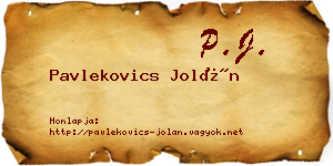 Pavlekovics Jolán névjegykártya